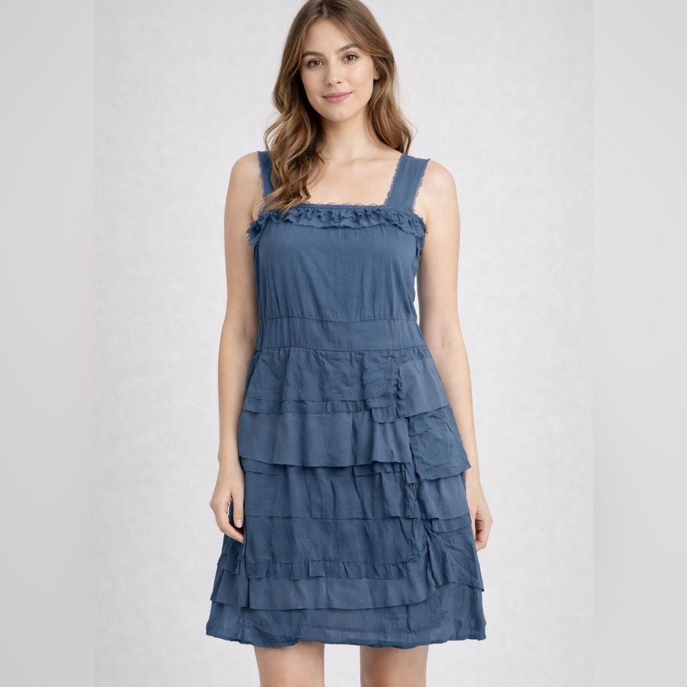 Banana‎ Republic Slate Blue Tiered Midi Dress